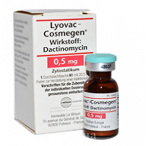 COSMEGEN ® LYOVAC 500 micrograms ( dactinomycin / actinomycin D ) powder for solution for injection