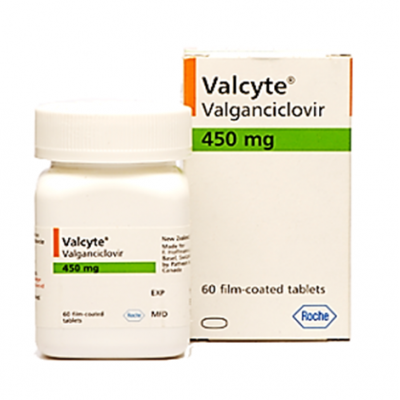 Valcyte 450 mg Film-Coated Tablets ( valganciclovir ) 60 tablets