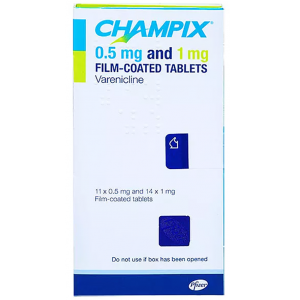 CHAMPIX 0.5 mg and 1 mg ( varenicline ) film-coated tablets 11x 0.5 mg & 14 x 1 mg film-coated tablets