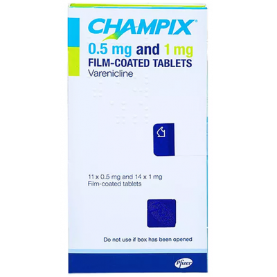 CHAMPIX 0.5 mg and 1 mg ( varenicline ) film-coated tablets 11x 0.5 mg & 14 x 1 mg film-coated tablets