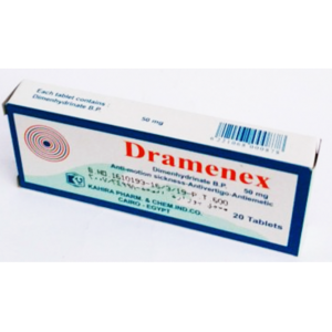 Dramenex 50 mg ( dimenhydrinate ) 20 tablets 