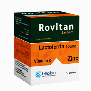 Rovitan 100 mg ( Lactoferrin + Vitamin C + Zinc ) 14 sachets