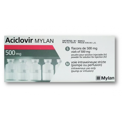 Aciclovir 500 mg ( Acyclovir ) Powder for Solution for Infusion 5 Vials