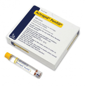 Actrapid ® Penfill ® 100 IU / ml ( Human Insulin ) 5 * 3 ml cartridge