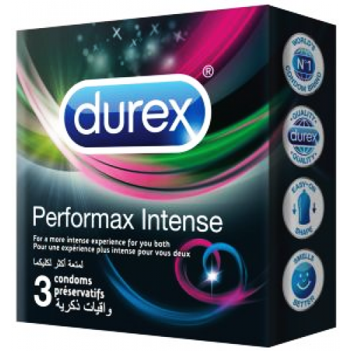 Durex Condom Performax Intense Natural Latex Condoms 3 condoms.