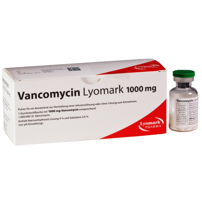 Vancomycin Lyomark 1 gram ( Vancomycin ) Vial For Oral Or Iv Infusion