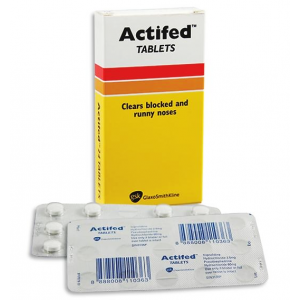 Actifed tablets ( pseudoephedrine + triprolidine ) 12 tablets 