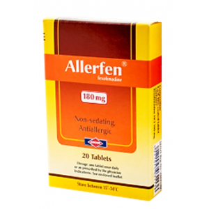 Allerfen 180 mg ( Fexofenadine ) 20 film- coated tablets
