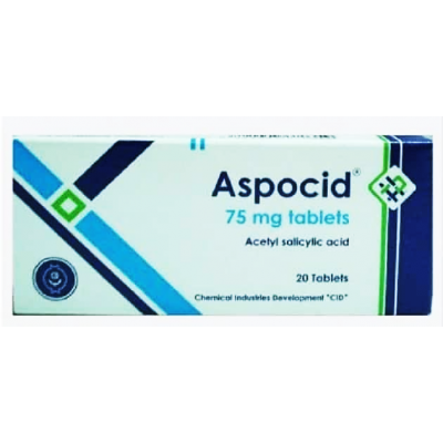 Aspocid 75 mg ( Acetylsalicylic Acid ) 20 tablets
