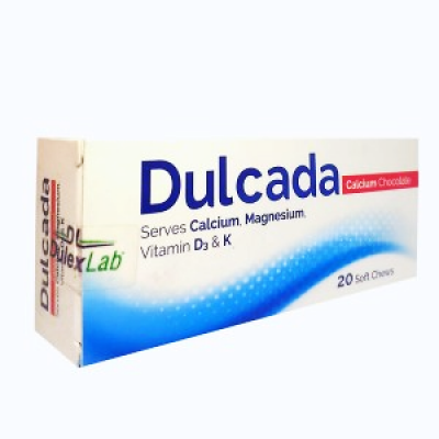 Dulcada Chocolate ( Magnesium 50 % + Vitamin D 3 12.5 % + Calcium 50 % + Vitamin K 30 %) 20 Chewable tablets