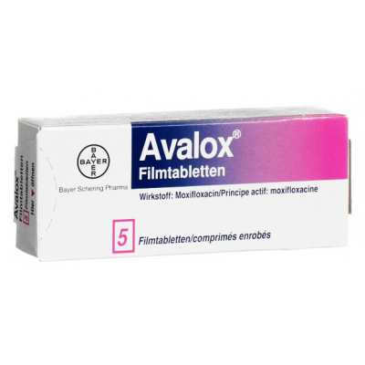 Avalox 400 mg ( Moxifloxacin ) 5 film-coated tablets