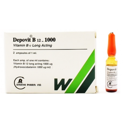 Depovit B 12 - 1000 microgram / ml ( Hydroxycobalamin ) 5 intra-mascular ampoules