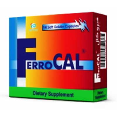 FerroCAL ® ( Calcium Carbonate 500 mg + Vitamin C 60 mg + Vitamin D 400 I.U. + Iron 10 mg + Folic Acid  0.5 mg + Zinc 15 mg ) 14 capsules