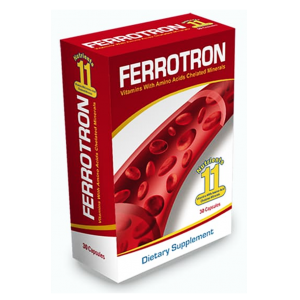 Ferrotron ( Iron + Zinc + Copper + Molybdenum + Vitamins B1 B2 B6 B12 + Folic acid + Vitamin C + Biotin ) 30 capsules