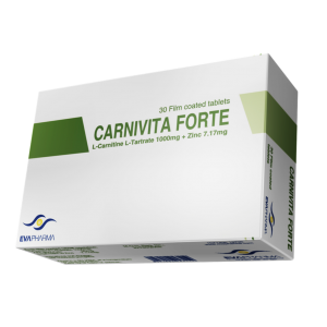 Carnivita Forte ( L - Carnitine 1 gm + Zinc Gluconate 50 mg ) 30 film-coated tablets