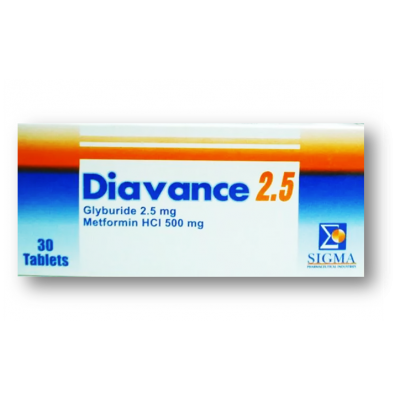 Diavance 2.5 / 500 mg ( Glyburide / Meformin ) 30 film-coated tablets