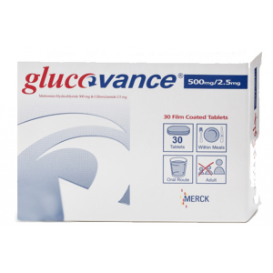 Glucovance 500 / 2.5 mg ( Metformin / Glyburide ) 30 film-coated tablets