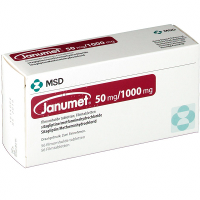 JANUMET ® 50 / 1000 MG ( SITAGLIPTIN + METFORMIN HYDROCHLORIDE ) 56 FILM-COATED TABLETS