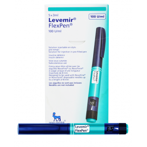 Levemir 100 units / ml ( insulin detemir ) 5 pre-filled FlexPens