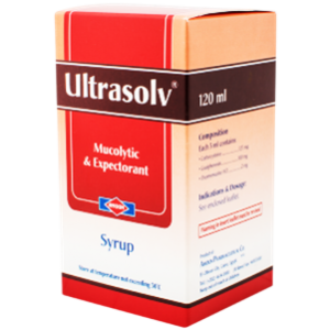 Ultrasolv ® Syrup ( Carbocysteine 125 mg + Guaiphenesin 100 mg + Oxomemazine 2 mg ) 120 ml