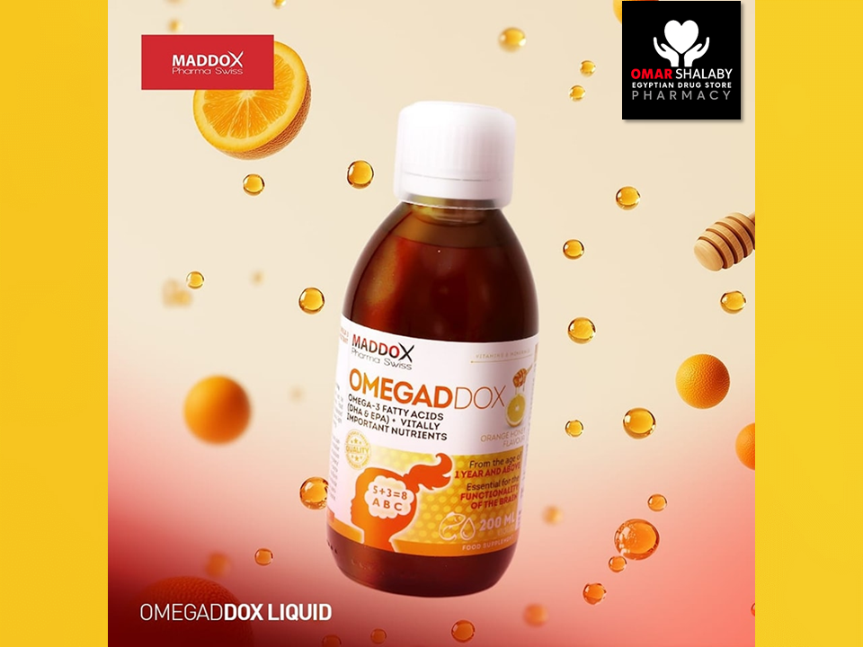 OMEGADDOX LIQUID FOOD SUPPLEMENT — OMEGA3 FATTY ACIDS, MULTIVITAMINS &  MINERALS ORANGE HONEY FLAVOR LIQUID 200 ML