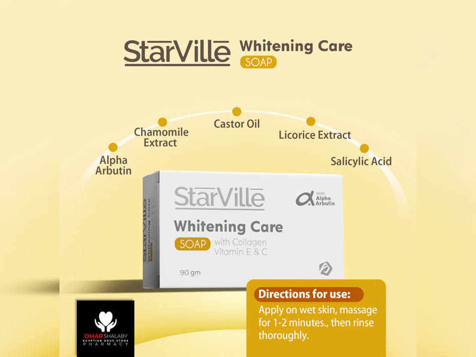 STARVILLE WHITENING CARE SOAP WITH COLLAGEN , VITAMIN C & E DAILY HYGIENE SOAP 90 GM
