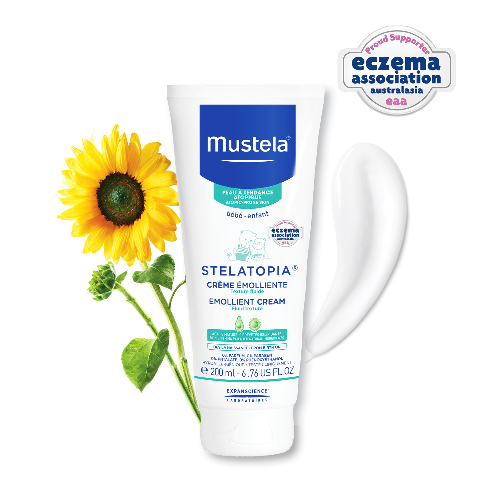 Mustela STELATOPIA Emollient cream (sunflower oil distillate+ plum