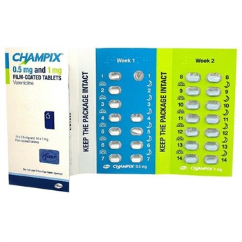 CHAMPIX 0.5 mg and 1 mg ( varenicline ) film-coated tablets 11x 0.5 mg ...